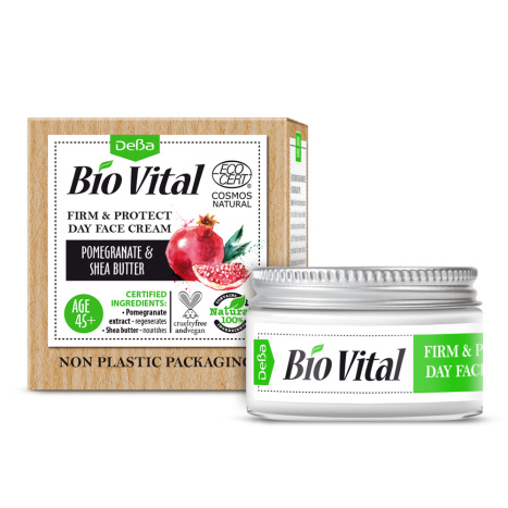 DEVA Bio Vital стягащ дневен крем за лице с нар и масло от ший 45+ 50ml