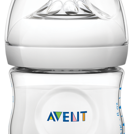 AVENT Glass bottle Natural 120ml teat with 1 hole 0m+