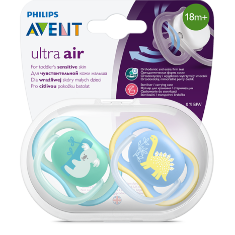AVENT Orthodontic pacifiers Ultra air for boy 18m+ blue x 2