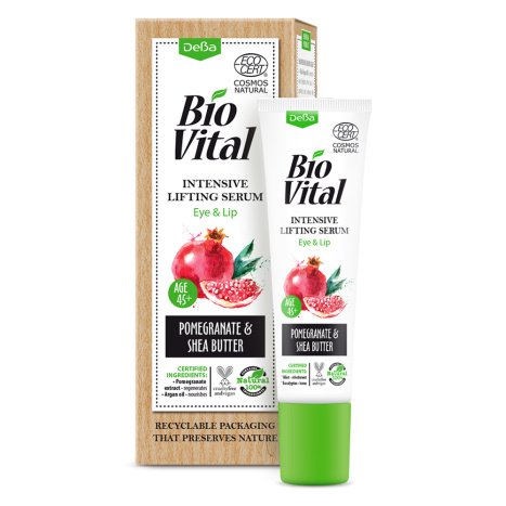 DEVA Bio Vital интензивен повдигащ серум за очи и устни с нар и арганово масло 45+ 15ml