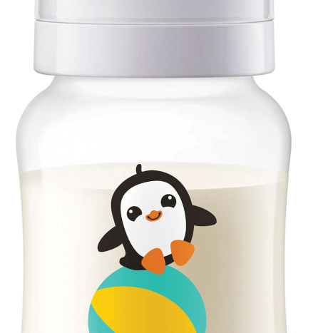 AVENT Bottle Anti-Colic 260ml pacifier Slow 2 holes 1m+, penguin