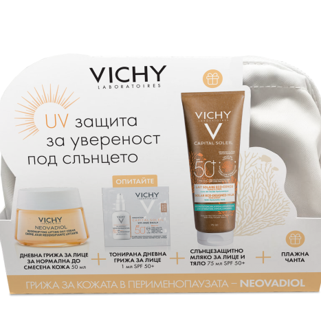 VICHY PROMO NEOVADIOL PERI-MENOPAUSE cream normal skin 50ml + SOLEIL SPF50+milk 75ml