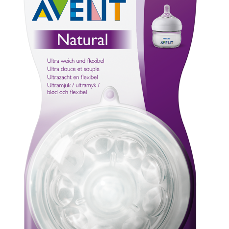 AVENT Pacifier Natural First Flow (first pacifier) with 1 hole 0m+ x 2
