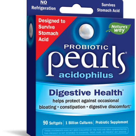 NATURES WAY PEARLS PROBIOTIC ACIDOPHILUS for healthy intestinal balance x 90 softgel caps