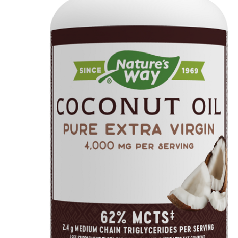 NATURES WAY COCONUT OIL Pure Extra Virgin 1000mg weight control x 120 softgels