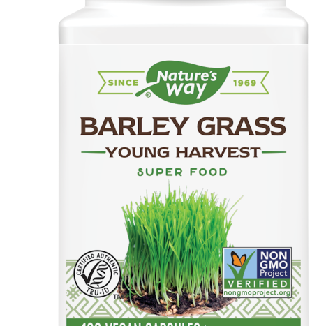 NATURES WAY BARLEY GRAS barley 500mg blood sugar and cholesterol control x 100 caps