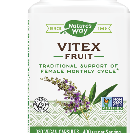 NATURES WAY VITEX fruit 400mg to normalize the monthly cycle x 320 caps