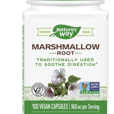 NATURES WAY MARSHMALLOW marshmallow root 455mg for the respiratory system x 100 caps
