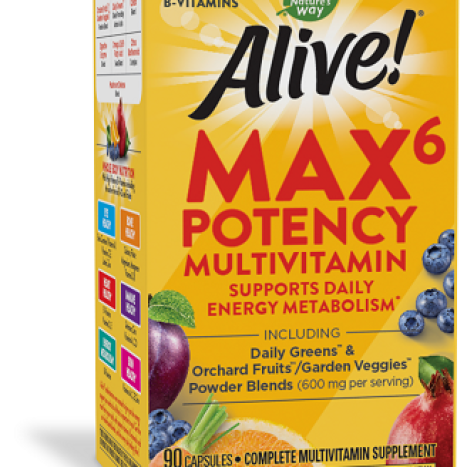 NATURES WAY ALIVE Max6 Potency Multivitamins for strength and immunity x 90 caps