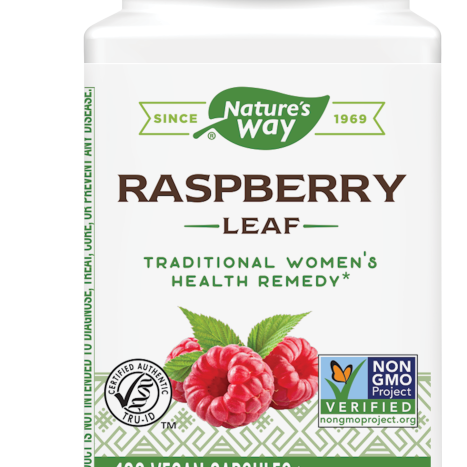 NATURES WAY RED RASPBERRY LEAVES raspberry leaf 480mg for women's health x 100 caps
