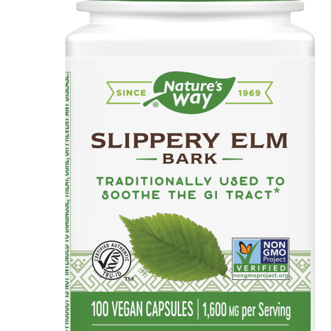 NATURES WAY SLIPPERY ELM red elm 400mg for good digestion x 100 caps