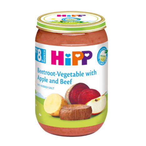 HIPP BIO BEEF WITH BEET, VEGETABLES AND APPLE 220g 6440