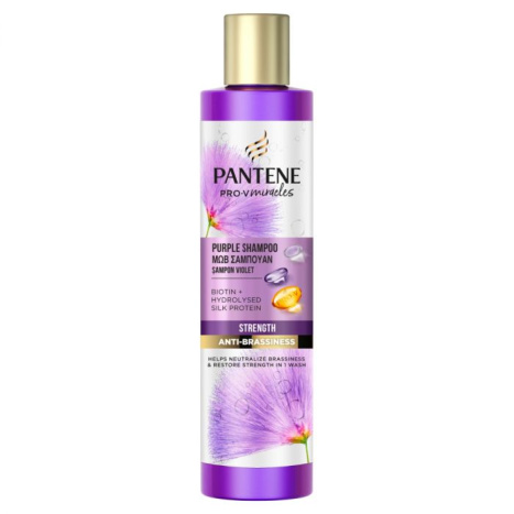 PANTENE PRO-V Miracles Strength & Anti-Brassiness Purple Shampoo Neutralizes yellow tones 225ml