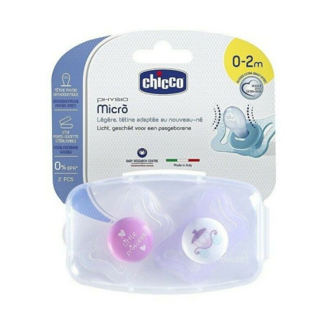 CHICCO Physio micro pacifier in a box silicone teat pink 0-2m girl x 2