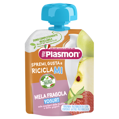 PLASMON плодова закуска ягода с йогурт 12+м 85g 3098
