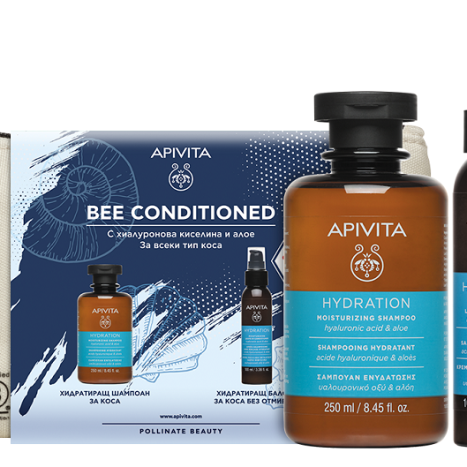 APIVITA PROMO BEE CONDITIONED shampoo 250 ml + leave-in conditioner 100 ml + toiletries