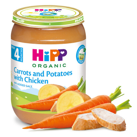 HIPP BIO PUSHED CHICKEN WITH CARROTS AND POTATOES 4m 190g 6264