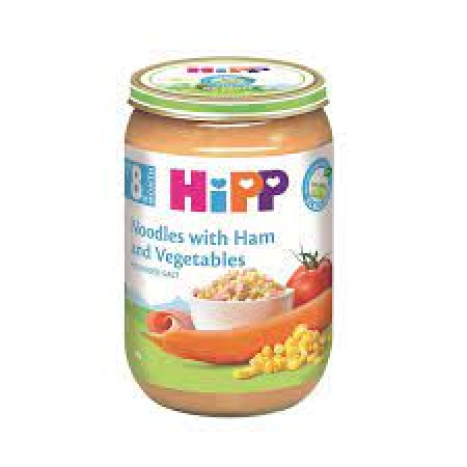 HIPP BIO PUSHED HAM WITH VEGETABLES AND PASTA 9m 220g 6540
