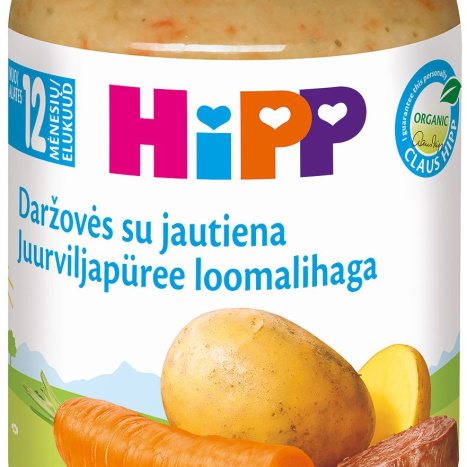 HIPP BIO PUSHED BEEF WITH VEGETABLES 12m 220g 6863