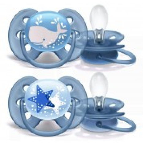 CHICCO Physio micro pacifier in a box silicone teat blue 0-2m boy x 2