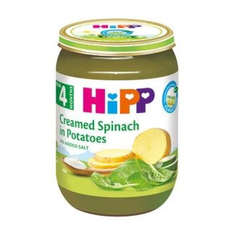 HIPP BIO PURE SPINACH WITH CREAM AND POTATOES 125g 4017