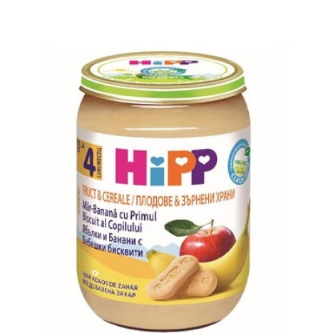 HIPP BIO WHOLE GRAIN PUZZLE APPLES AND BANANAS WITH BABY BISCUITS 190g 4710