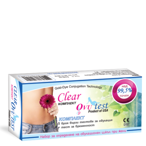 CLEAR Ovu Test Тест за Овулация ЛЕНТА х 5 + 1 тест за бременност