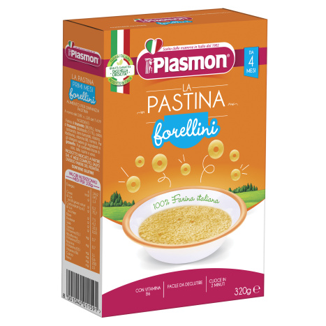 PLASMON Baby Pasta Circles (FORELLINI), 4+m 320g 3220