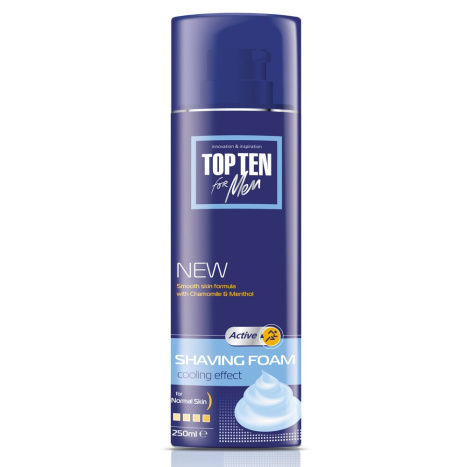 TOP TEN ACTIVE Shaving foam for normal skin with cooling effect 250ml
