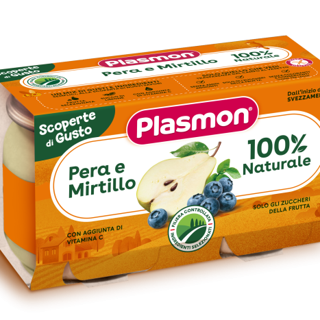 PLASMON 4255 pear and blueberry puree 6+m 2 x 104g