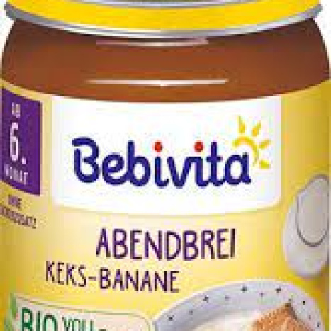 BEBIVITA BIO SMALL PUSSY "GOOD NIGHT" WITH GREAMS, BISCUITS AND BANANA 190g