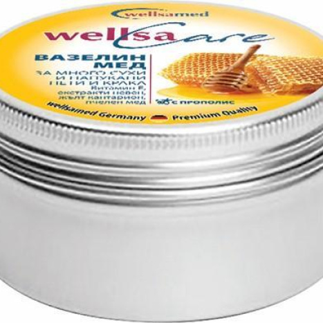WELLSACARE Крем-вазелин мед за много напукани пети и крака 50ml