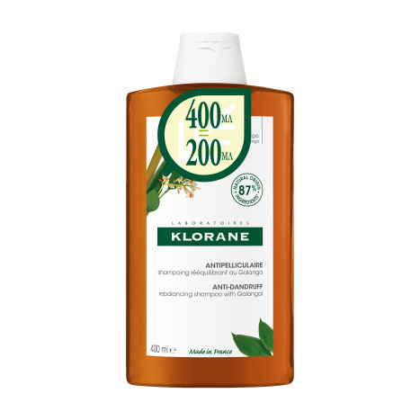 KLORANE GALANGAL Rebalancing anti-dandruff shampoo 400ml at the price of 200ml