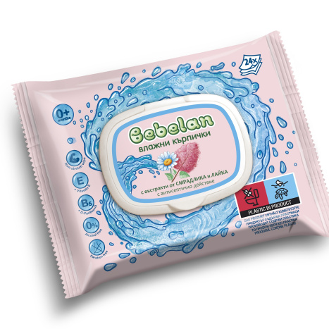 BEBELAN baby wet wipes Sumac and Chamomile pink with lid x 24