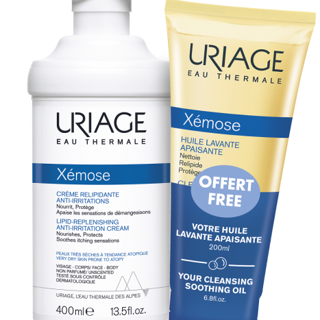 URIAGE PROMO XEMOSE lipid-restoring cream 400ml + cleansing gel-oil 200ml