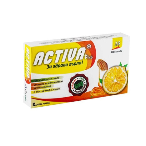 ACTIVA PLUS Lozenges For a healthy throat Honey and Lemon x 16 past