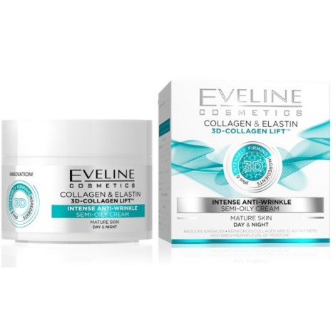 EVELINE NATURE LINE 3D-COLLAGEN LIFT Day and night anti-wrinkle face cream 50ml