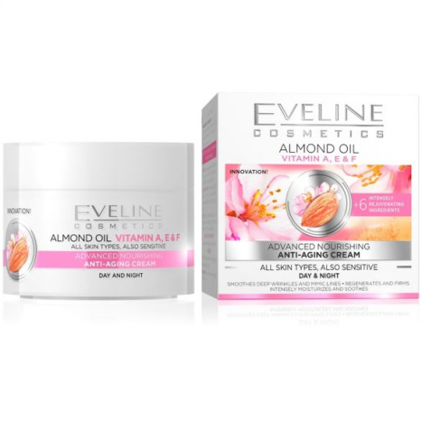 EVELINE NATURE LINE ALMOND OIL Day and night anti-aging face cream 50ml