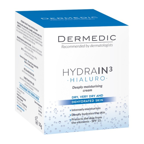 DERMEDIC HYDRAIN3 HIALURO дълбоко хидратиращ крем SPF15 50g DM-112