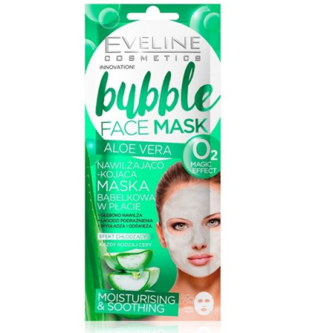 EVELINE BUBBLE FACE SHEET MASK Soothing and hydrating with Aloe Vera x 1