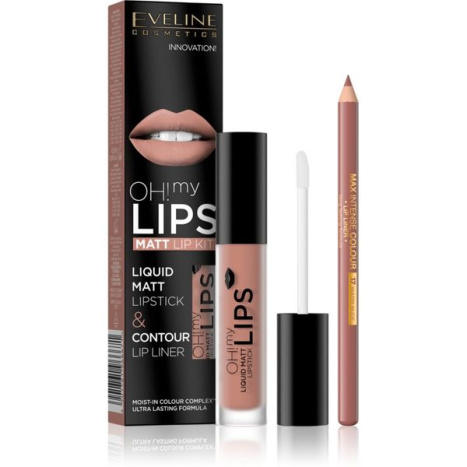 EVELINE Oh! MY LIPS Liquid lipstick + lip pencil #01 NEUTRAL NUDE