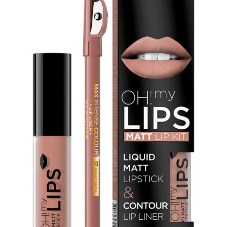 EVELINE Oh! MY LIPS Liquid lipstick + lip pencil #11 COOKIE MILKSHAKE