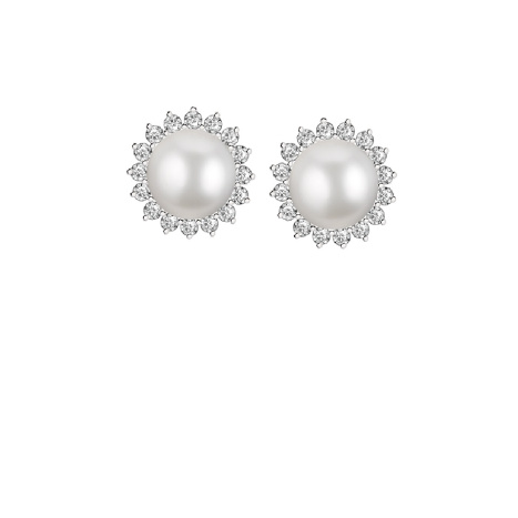 Toscow Sterling Silver Cultured Pearls Earrings-2