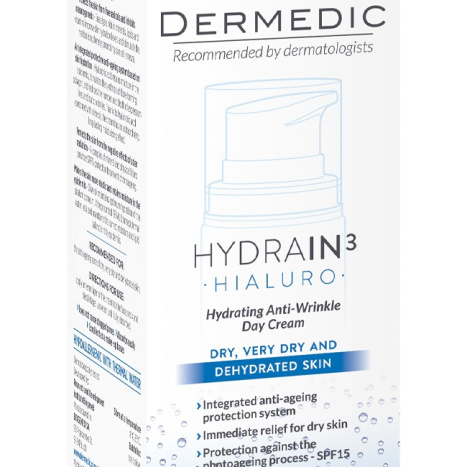 DERMEDIC HYDRAIN3 HIALURO хидратиращ дневен крем против бръчки 55g DM-120