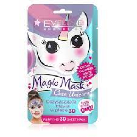 EVELINE MAGIC MASK 3D SHEET MASK Cleansing with orchid and cucumber - effect Sweet Unicorn