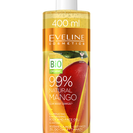 EVELINE 99% Natural MANGO Brightening and Nourishing Gel for Face and Body 400ml