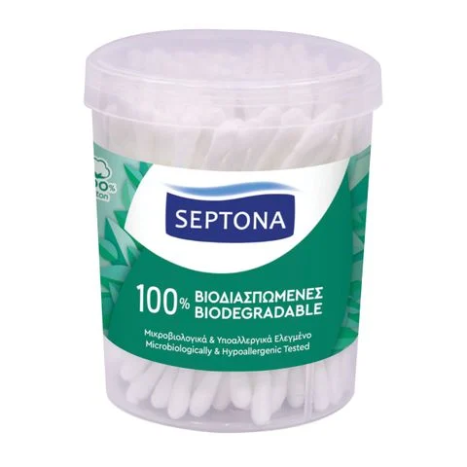 SEPTONA Biodegradable Ear Sticks Round Box x 100