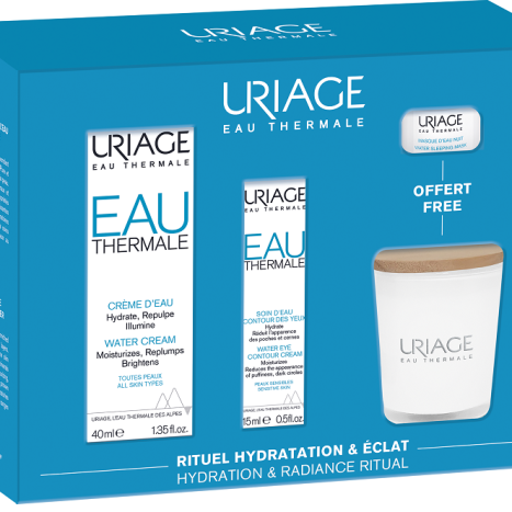 URIAGE PROMO EAU THERMALE hydrating thermal cream 40ml + eye cream 15ml + thermal mask 15ml + candle