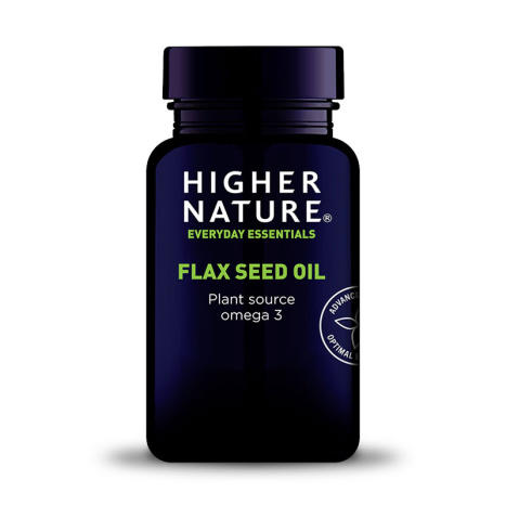 HIGHER NATURE FLAX SEED OIL Flax seed source of Omega 3 cholesterol care x 60 caps
