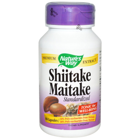 NATURES WAY SHIITAKE MAITAKE Мощен антиоксидант, адаптоген и имуностимулатор 250mg x 60 caps
